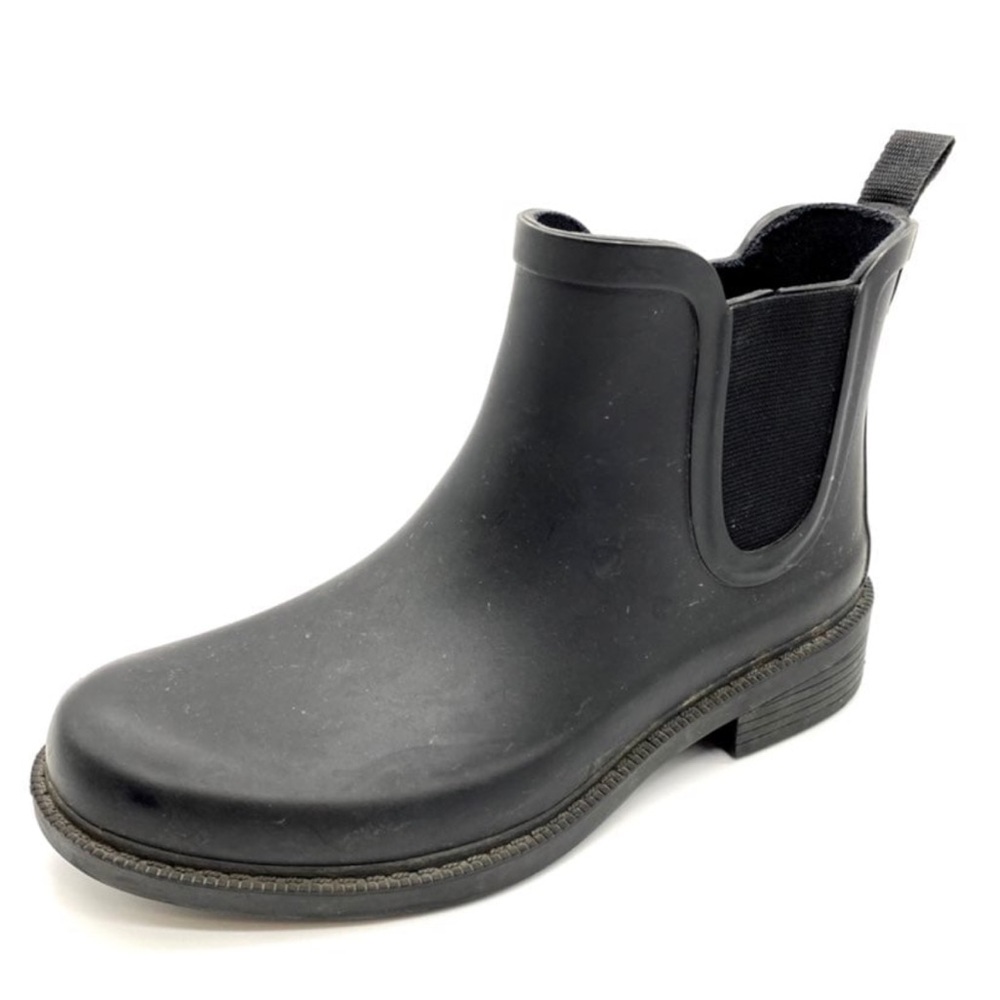 Madewell Chelsea Rubber Rain Boots  Black  Womens Size 6  Above Ankle Height